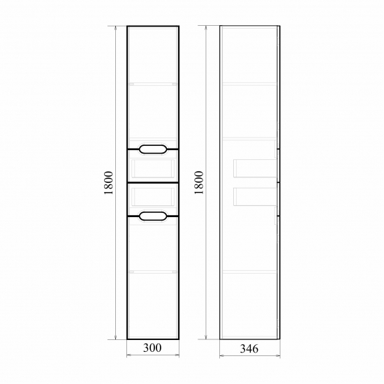 Шкаф-пенал MIRSANT Soho 30 напольный универсальный