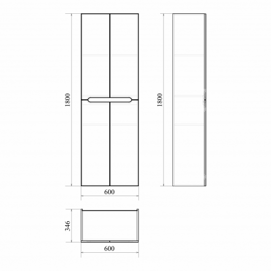 Шкаф-пенал MIRSANT Soho 60 напольный