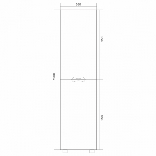 Шкаф-пенал MIXLINE Этьен-36 правый 2 двери, белый 