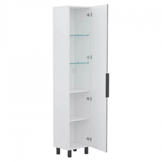 Шкаф-пенал MIXLINE Гранд-40 белый/бетон, универсальный