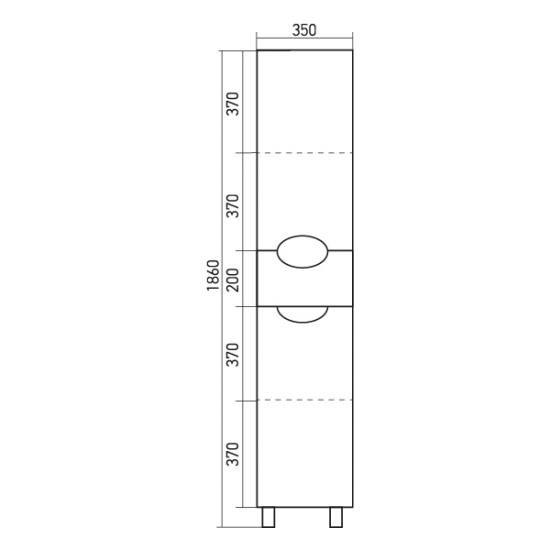 Шкаф-пенал MIXLINE Кассиопея-35 белый правый
