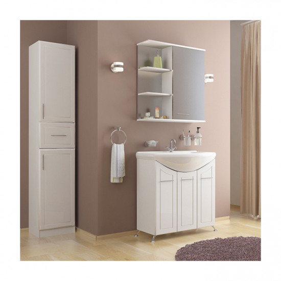 Шкаф-пенал MIXLINE Милора-35 правый белый