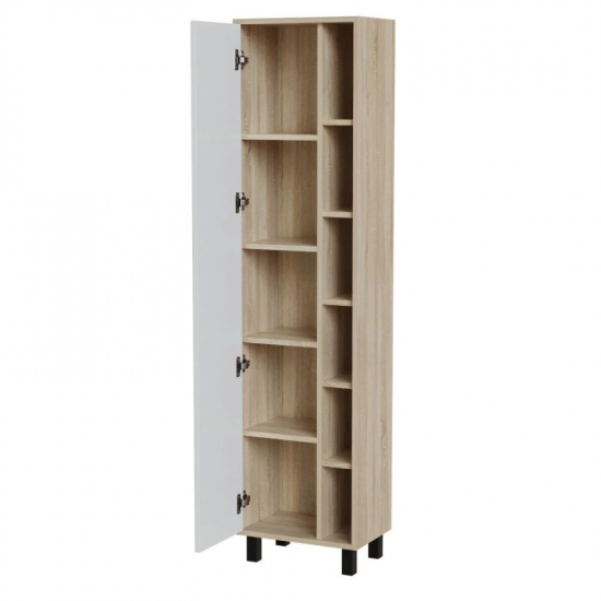 Шкаф-пенал MIXLINE Милтон-50 левый, белый/дуб сонома