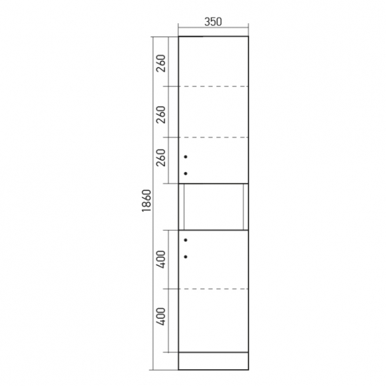Шкаф-пенал MIXLINE Мираж-35 правый, белый 