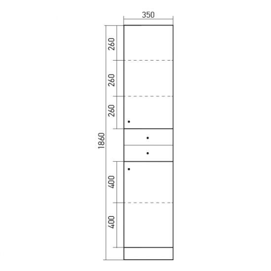 Шкаф-пенал MIXLINE Нептун-35 правый, белый 