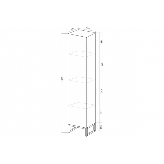 Шкаф-пенал MIXLINE Окленд левый Дуб Мелфорд Лофт