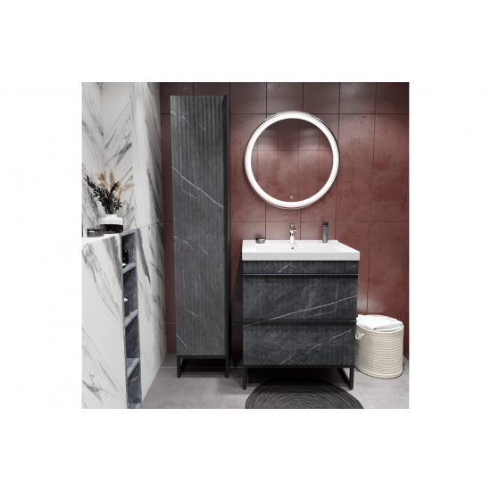 Шкаф-пенал MIXLINE Окленд левый Графит Мрамор Лофт