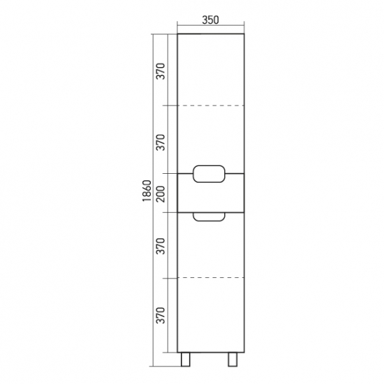 Шкаф-пенал MIXLINE Прометей-35 правый, белый 