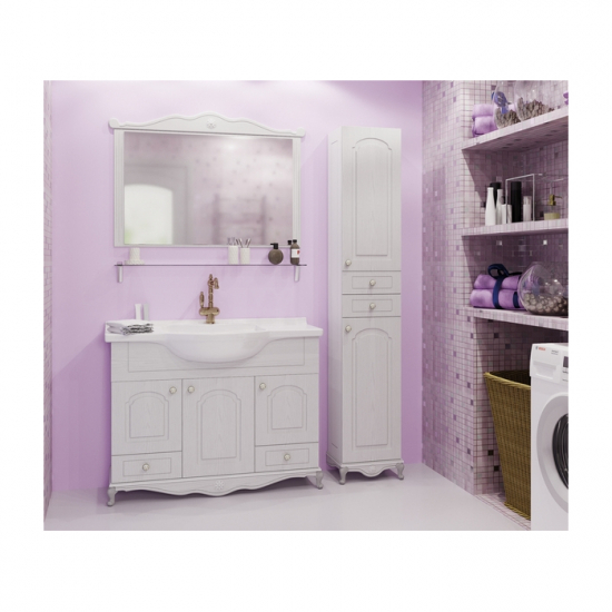 Шкаф-пенал MIXLINE Прованс-35 правый, белый ясень 