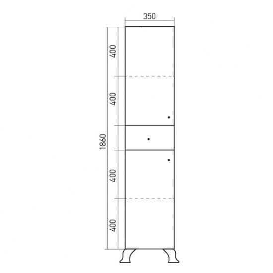 Шкаф-пенал MIXLINE Сальери-35 левый, патина золото 