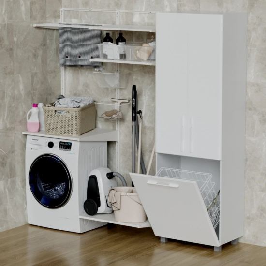 Шкаф-пенал MIXLINE Спутник-60 с бельевой корзиной