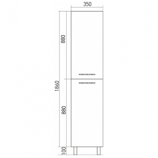 Шкаф-пенал MIXLINE Сура-35 универсальный, серый 