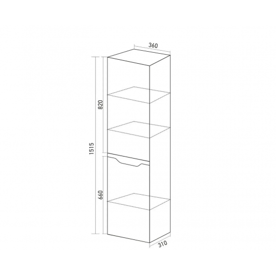 Шкаф-пенал MIXLINE Виктория-36 универсальный Софт графит H-1515