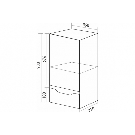 Шкаф-пенал MIXLINE Виктория-36 универсальный Софт графит H-900