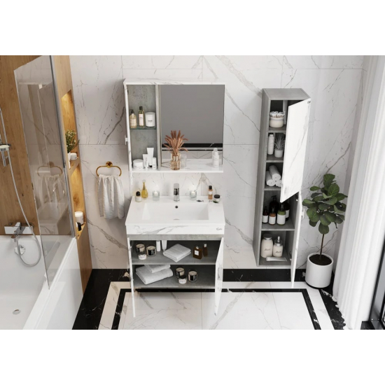 Шкаф-пенал ONIKA Марбл мрамор, камень бетонный