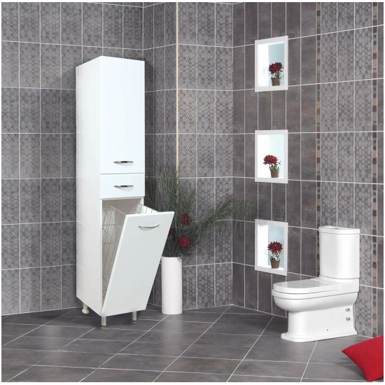 Шкаф-пенал ONIKA Модерн 40.17 L с бельевой корзиной