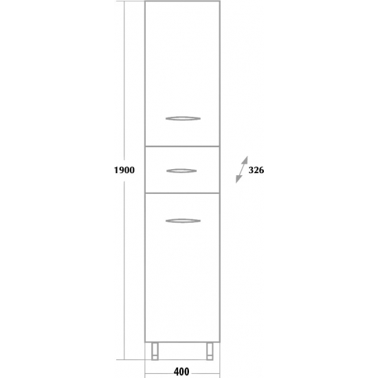 Шкаф-пенал ONIKA Модерн 40.17 L с бельевой корзиной