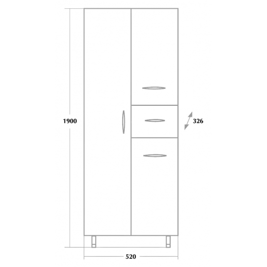 Шкаф-пенал ONIKA Модерн 52.17 L с бельевой корзиной