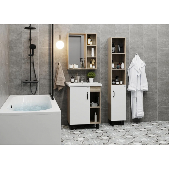 Шкаф-пенал ONIKA Тимбер 30.01 R, белый, дуб сонома