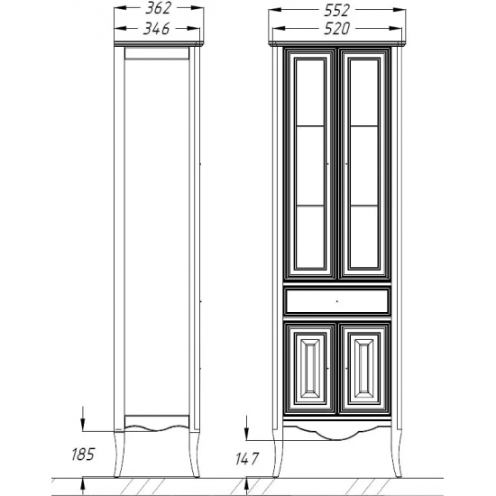 Шкаф-пенал OPADIRIS Лоренцо 56 светлый орех