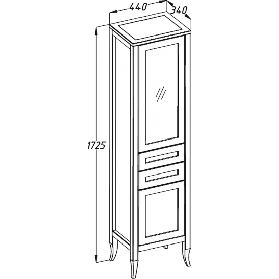 Шкаф-пенал OPADIRIS Мираж 45 L светлый орех