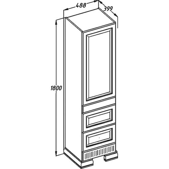 Шкаф-пенал OPADIRIS Оникс R золотая патина