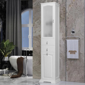 Шкаф-пенал OPADIRIS Риспекто 40 L, с бельевой корзиной, белый