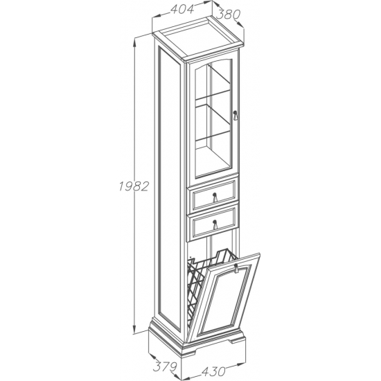 Шкаф-пенал OPADIRIS Риспекто 40 L, с бельевой корзиной, белый