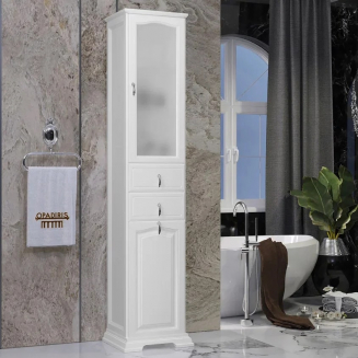 Шкаф-пенал OPADIRIS Риспекто 40 R, с бельевой корзиной, белый