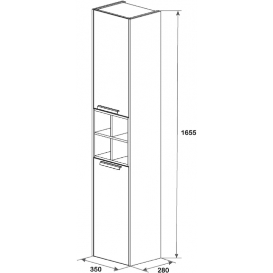 Шкаф-пенал ROCA Lago светлый дуб, универсальный