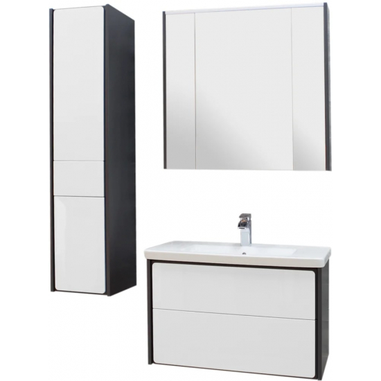 Шкаф-пенал ROCA Ronda белый глянец, антрацит, L левый