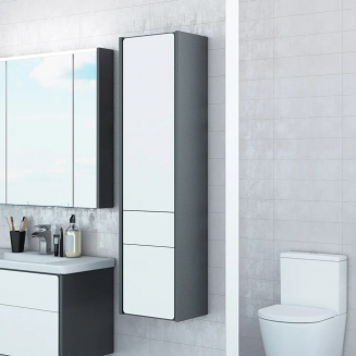 Шкаф-пенал ROCA Ronda белый глянец, антрацит, R правый