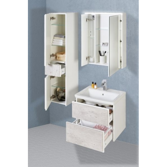 Шкаф-пенал ROCA Ronda L левый, белый, бетон