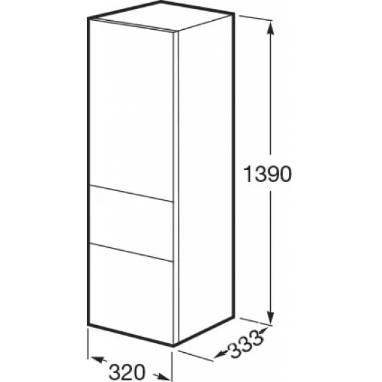 Шкаф-пенал ROCA Ronda L левый, белый, бетон