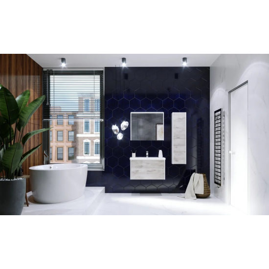 Шкаф-пенал ROCA Ronda R правый, белый, бетон