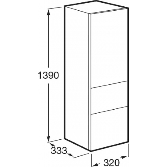 Шкаф-пенал ROCA Ronda R правый, белый, бетон