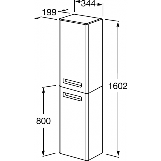 Шкаф-пенал ROCA The Gap L левый белый, глянец