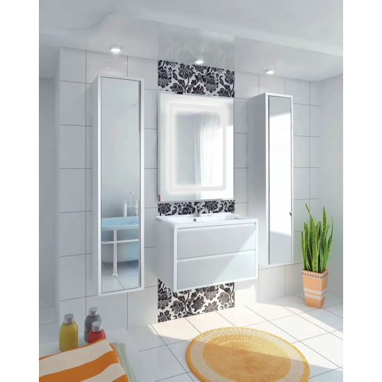 Шкаф-пенал с зеркалом АКВАТОН Римини 1A232703RN010 белый