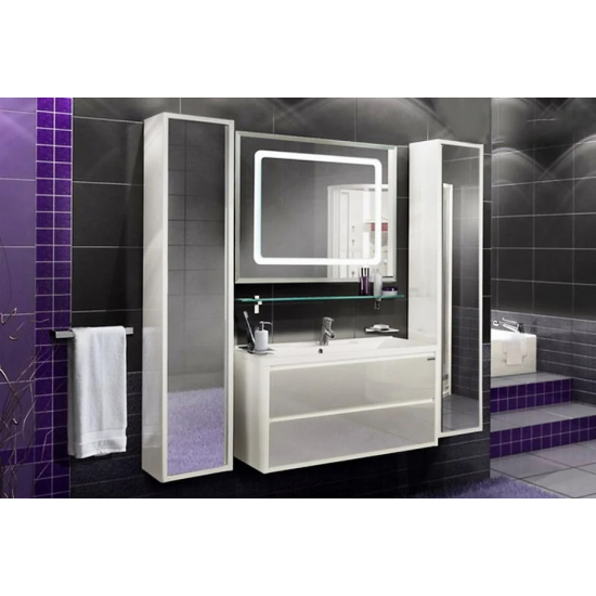 Шкаф-пенал с зеркалом АКВАТОН Римини 1A232703RN010 белый