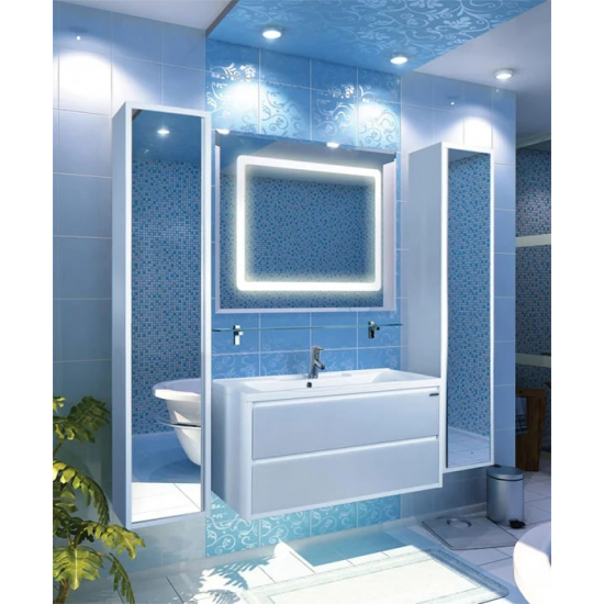 Шкаф-пенал с зеркалом АКВАТОН Римини 1A232703RN010 белый