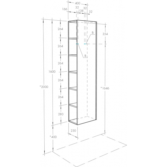 Шкаф-пенал с зеркалом АКВАТОН Сканди белый глянец, белый матовый
