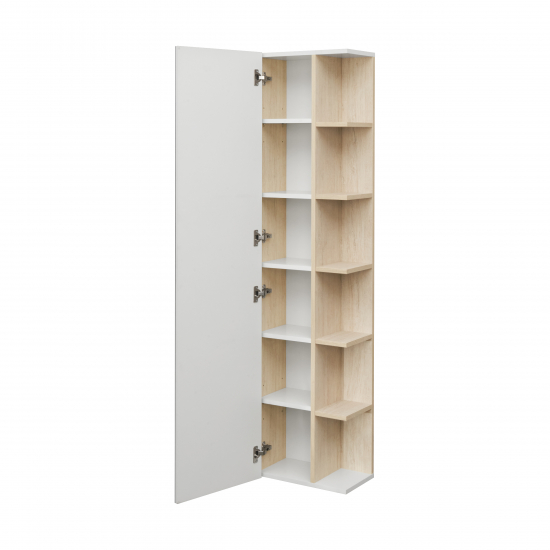 Шкаф-пенал с зеркалом АКВАТОН Сканди дуб верона