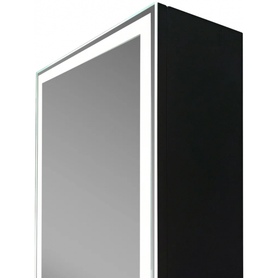 Шкаф-пенал с зеркалом STWORKI Кронборг МВК077 40, с подсветкой, черный