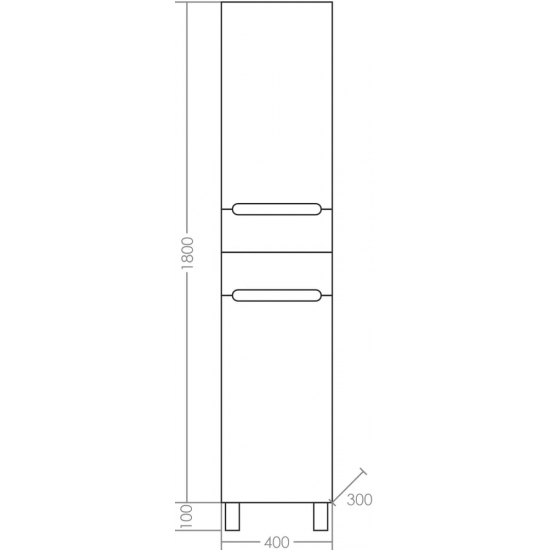 Шкаф-пенал САНТА Лондон 40 напольный