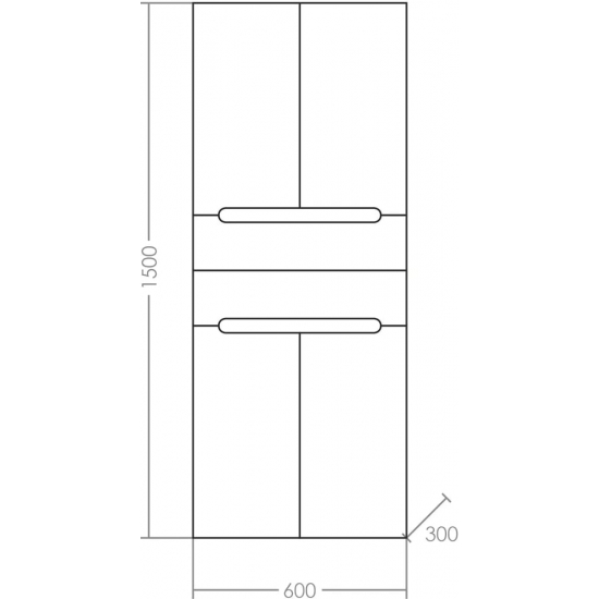 Шкаф-пенал САНТА Лондон 60 подвесной