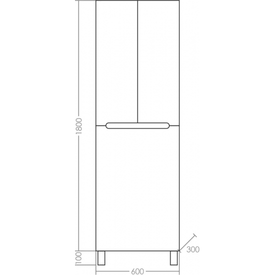 Шкаф-пенал САНТА Лондон 60 с бельевой корзиной, напольный