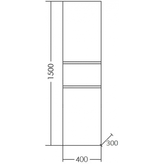 Шкаф-пенал САНТА Марс 40 подвесной, 2 дверцы, 1 ящик