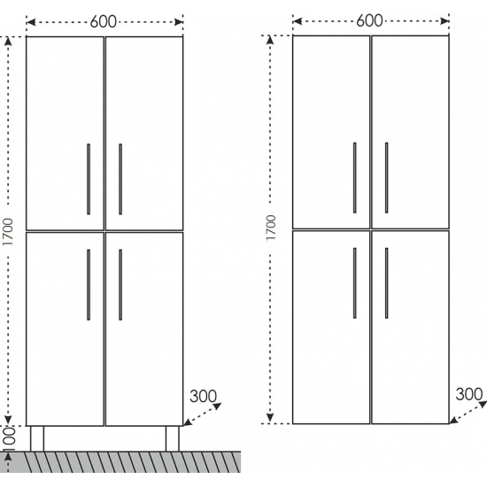 Шкаф-пенал САНТА Вегас 60 универсальный