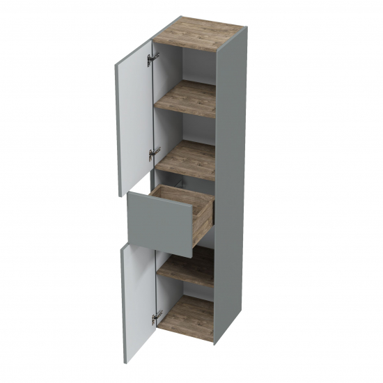 Шкаф-пенал SOLE Ultra 34 подвесной, универсальный, серый матовый