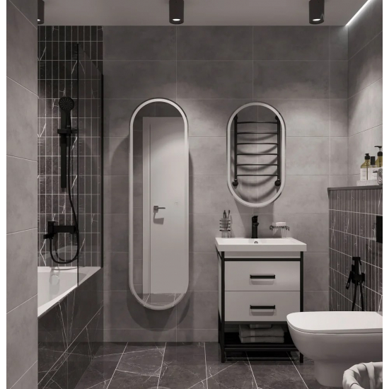 Шкаф-пенал STWORKI Мальмё МВК075 45, с подсветкой, белый